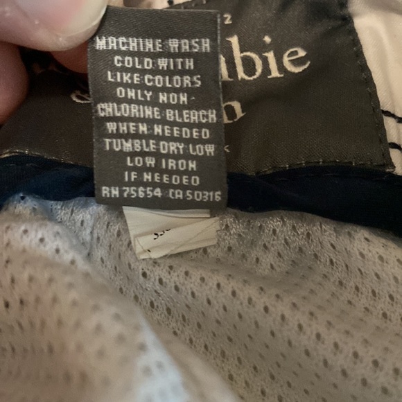 Abercrombie & Fitch blue and white plaid swimming shorts - Picture 4 of 5